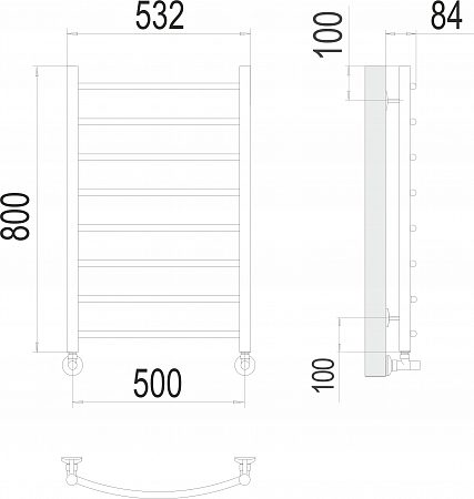 Классик П8 500х800 Полотенцесушитель  TERMINUS Михайловск - фото 3