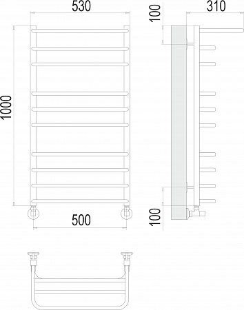 Арктур П10 500х1000 Полотенцесушитель  TERMINUS Михайловск - фото 3