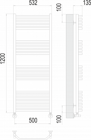 Виктория П22 500х1200 Полотенцесушитель  TERMINUS Михайловск - фото 3