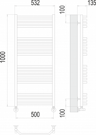Виктория П20 500х1000 Полотенцесушитель  TERMINUS Михайловск - фото 3
