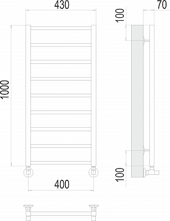 Контур П9 400х1000 Полотенцесушитель  TERMINUS Михайловск - фото 3