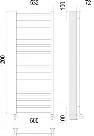 Аврора П22 500х1200 Полотенцесушитель  TERMINUS Михайловск - фото 3